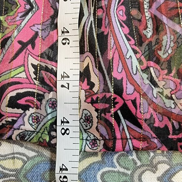 Elan Maxi Dress, Women S, Black Purple & White w/Gold Metallic, Paisley, EUC - Picture 12 of 12